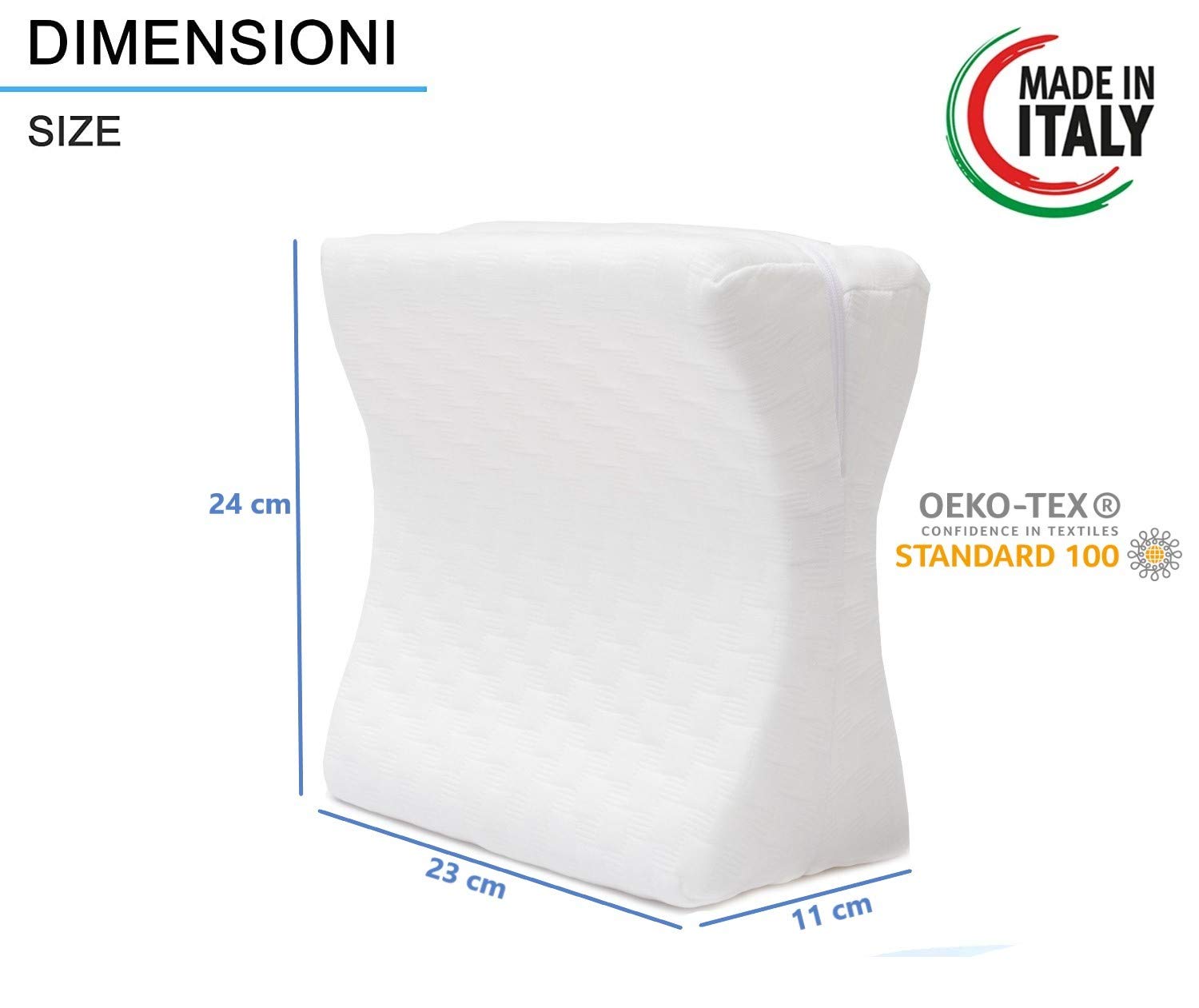 Cuscino Lombare Memory Foam Made In Italy - Dispositivo Medico CE, Multiuso Per Gambe, Collo, Lombare - Foto 4