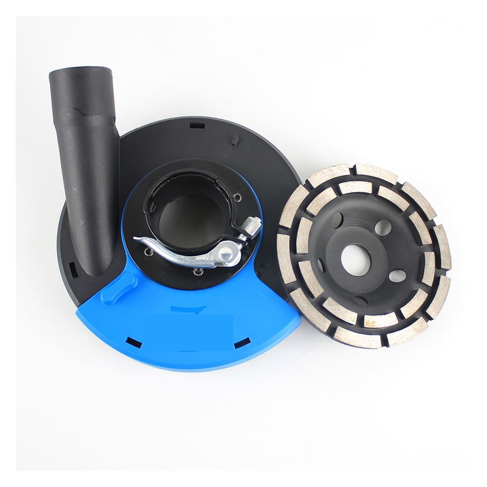 Zklgs Plus 5In Cup Wheel Grinder Dust Shroud, 125/180Mm Angle Grinder Dust Shroud Cover Kit With Concrete Diamond Wheel Universal Surface Grinding Dust Collection Cover(Plus 5In Cup Wheel)