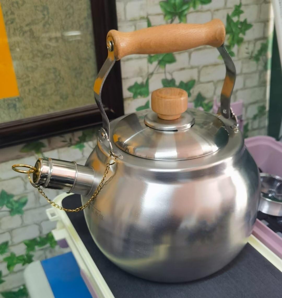 Czajnik z Gwizdkiem Czajnik Z Gwizdkiem Ze Stali Nierdzewnej Z Pokrywą Dziobka Bojler Na Gorącą Wodę Czajnik Przenośna Płyta Kuchenna Gwizdanie Czajnik Czajnik Kuchenek(5L)
