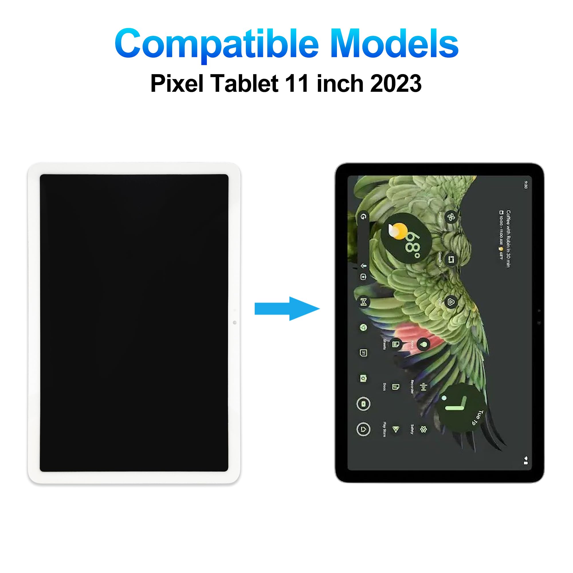 Display LCD da 10,95", compatibile con Google Pixel Tablet 11 pollici 2023, display LCD touch screen digitalizzatore, montaggio con kit di strumenti di riparazione, bianco