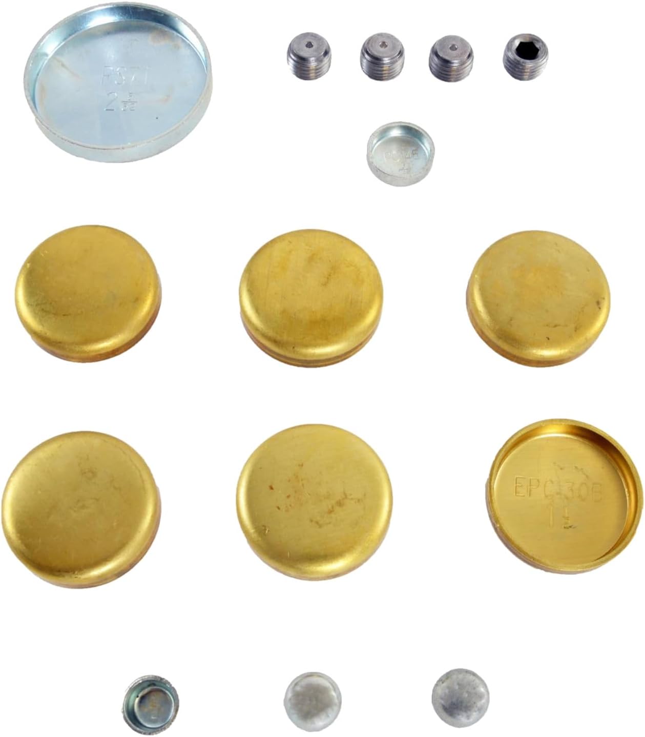 LowPricedAutoParts Brass Freeze Plug Kit (Expansion/Core Plugs) - Fits Ford Lincoln Mercury 200 221 255 260 289 302 351 Inline-6 & V8 Engines 1962-2001
