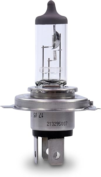 Gros plan sur la lampe de phare Bosch Pure Light H4, mettant en évidence la qualité des matériaux et le revêtement UV.