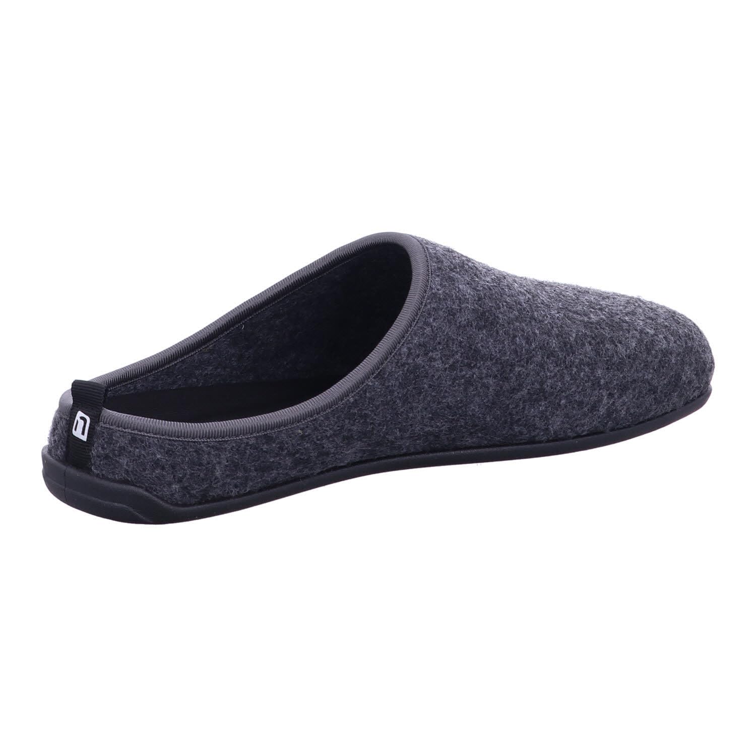Nanga Erwachsene - Unisex Wool Slipper - Hausschuhe für Damen & Herren, Unisex Filz-Pantoffeln, Slipper mit Rutschfester Gummi-Sohle, Warme Pantoletten aus Wollfilz, Wechselfußbett schwarz 41
