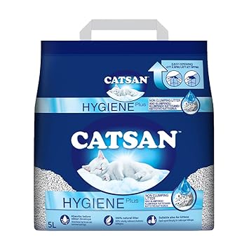 CatSan Hygiene Plus 100% Natural Non Clumping Litter For Cats, 5L