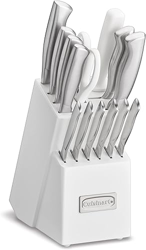 Miniatura 2 de Cuisinart Juego de cuchillos de bloque profesional, juego de cuchillos de 15 piezas con cuchillas de acero para un corte preciso, ligero, acero