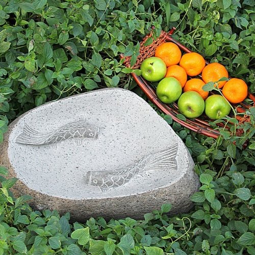 Grosses Stein Vogelbad Vogeltränke oval Gartendeko ca 50 cm