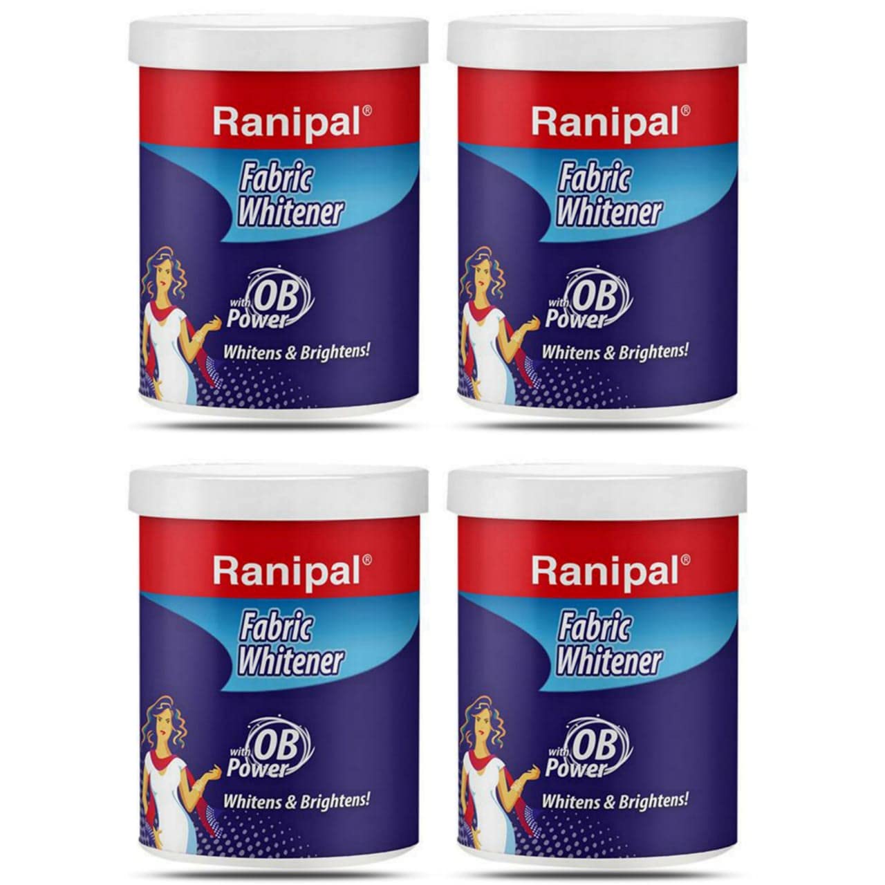 Ranipal Fabric Whitener/Cloth Whitener for Your White and Colored Clothes | Ranipal Fabric Whitener Powder Detergent - Pack of 4 (75 Gm)