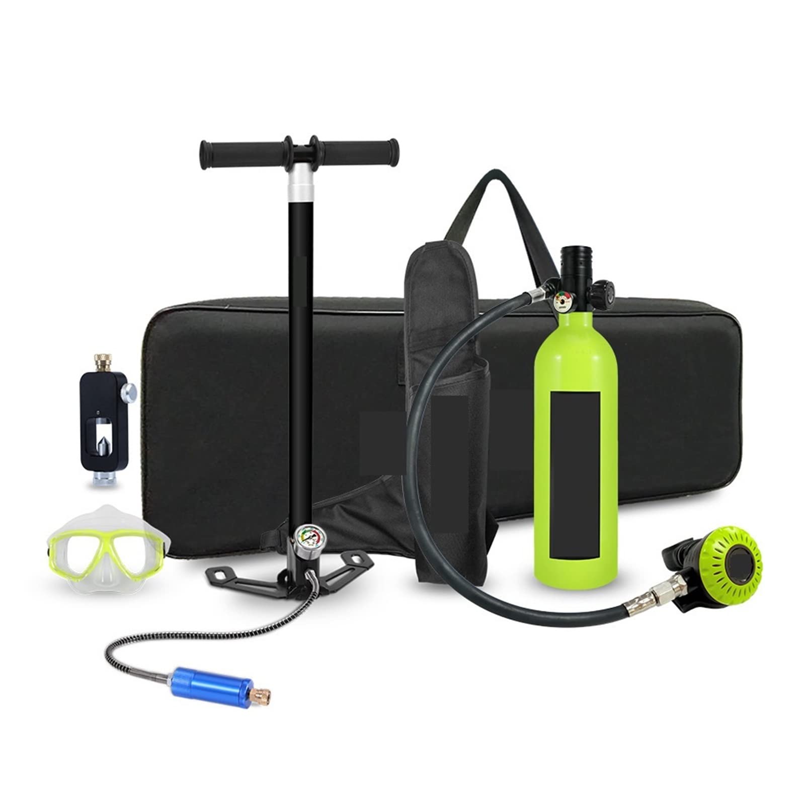 Sprzęt do nurkowania Przenośny Sprzęt Do Nurkowania 1L Respirator Wysokociśnieniowa Pompa Powietrza Zipper Bag Korzystanie z bezpieczniejszego(Green)