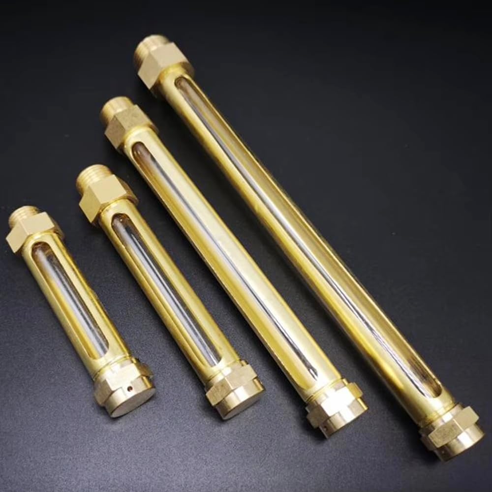 Mosiężny wziernik poziomu oleju - podwójny okienko, gwint męski (1/4"-1/2" BSP/M10-M16) 1 szt.(100mm M14x1.5mm)