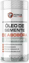 Óleo de Semente de Abobóra em cápsulas 1000 mg + Vitamina E, Prensado a Frio, Force Full Labz, 120 Cápsulas