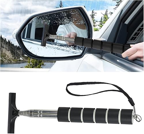 Miniatura 8 de AICEL Escobilla de limpiaparabrisas para espejo retrovisor con mango largo telescópico, limpiador retráctil de ventana pequeña, herramienta de