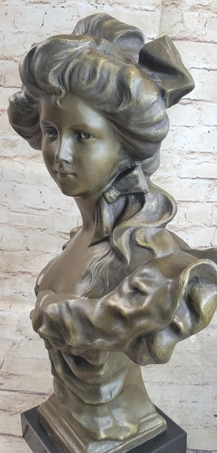 Signed Original Large Sexy Female Bust Statue Figurine Bronze Sculpture Figure by Think Bronze Decorative Art
