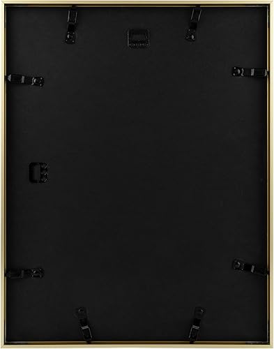 Vista 335 de Golden State Art - Marco de fotos de aluminio satinado clásico de 8 x 10 con alfombrilla de color marfil para fotos de 5 x 7 y cristal real, Dorado