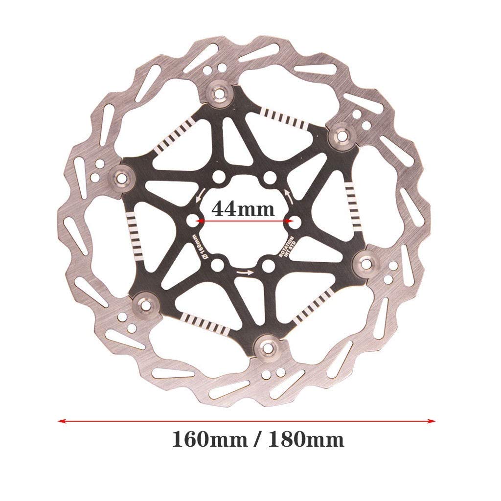 Frein à Disque de vélo VTT 160mm 180mm Rotor de vélo de Montagne, Distance du Trou en Alliage d'acier Inoxydable: 44mm avec 12 vis