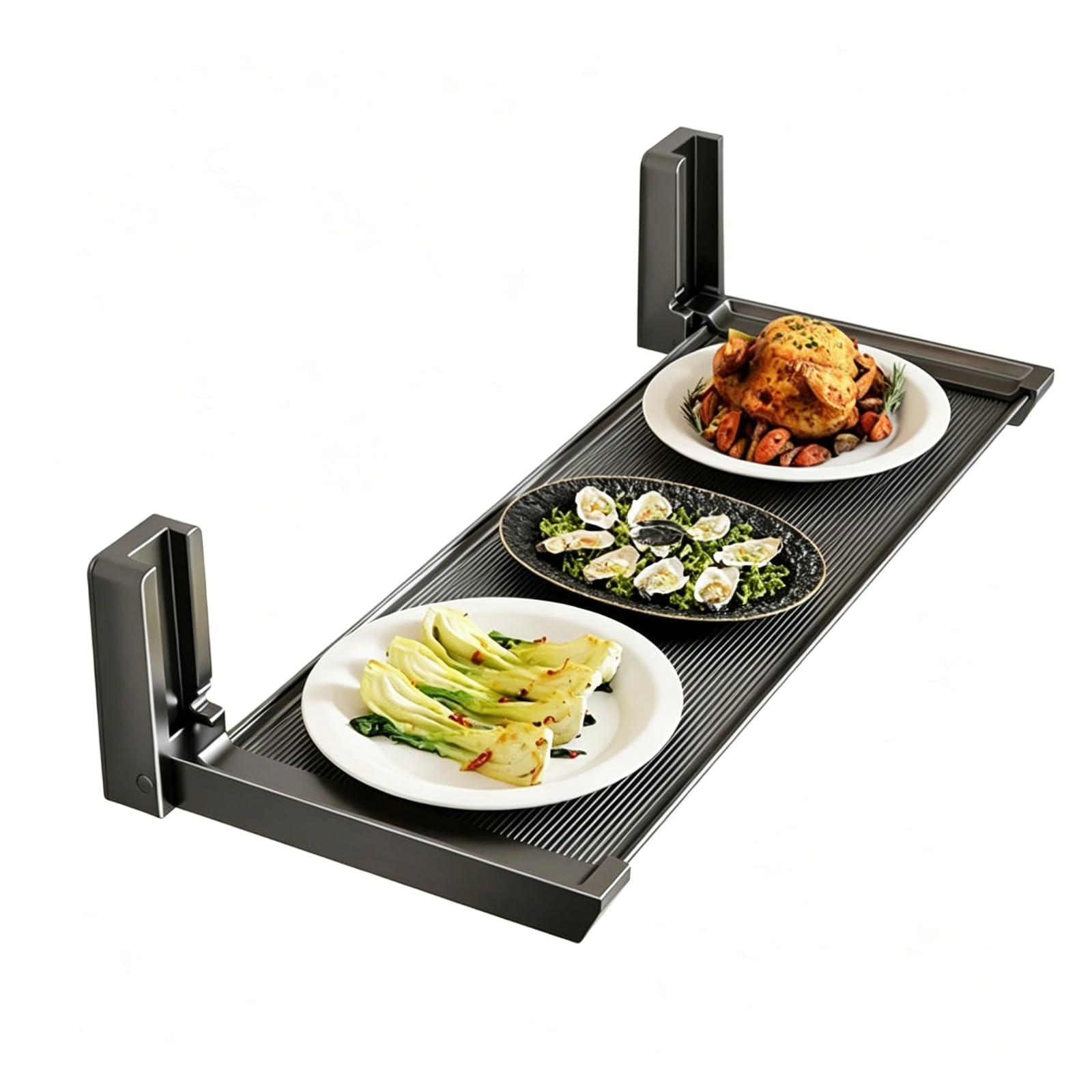 Hzhzzaoou Foldable Kitchen Prep Rack, Wall Mount Food Organiser, Large Space Saver