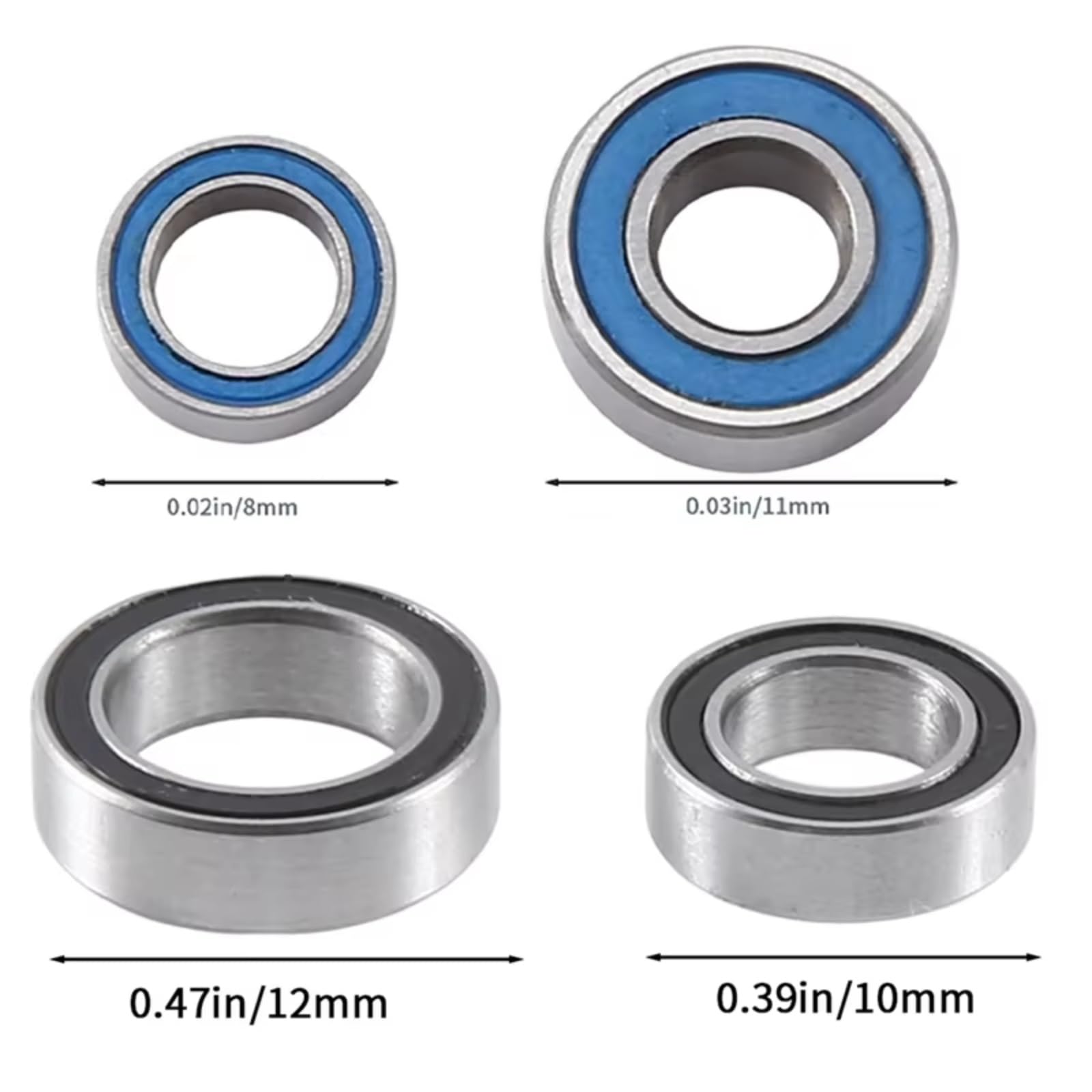 Rodamientos Bolas RC para Tamiya Kit De Cojinetes Sellados De 42 Piezas Accesorios De Actualización para Vehículos RC De Gran Elevación Piezas De Repuesto para Vehículos Control Remoto