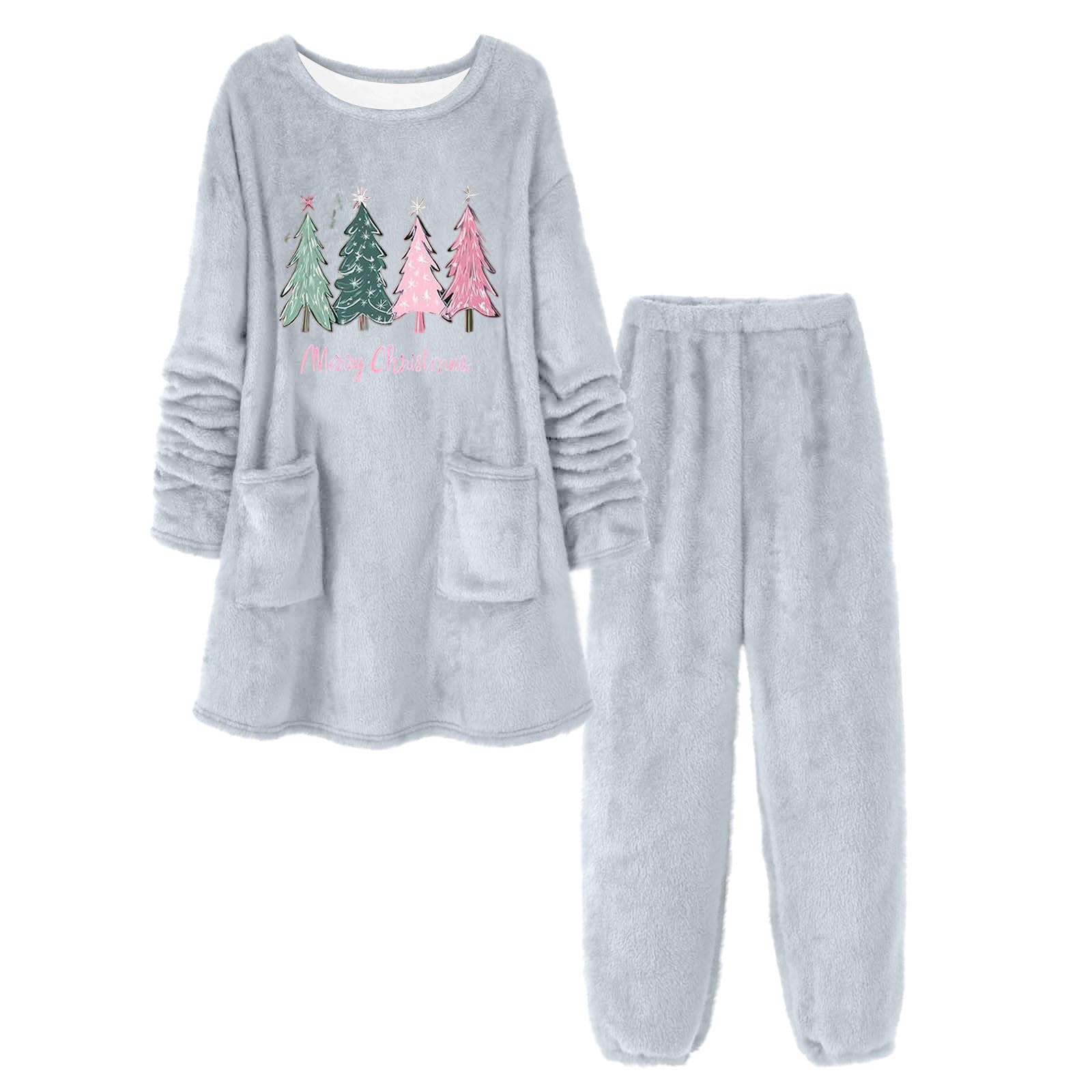 Bedruckter Pyjama, Bequeme Tasche, Urlaubs-Loungewear, Nachtwäsche-Outfit