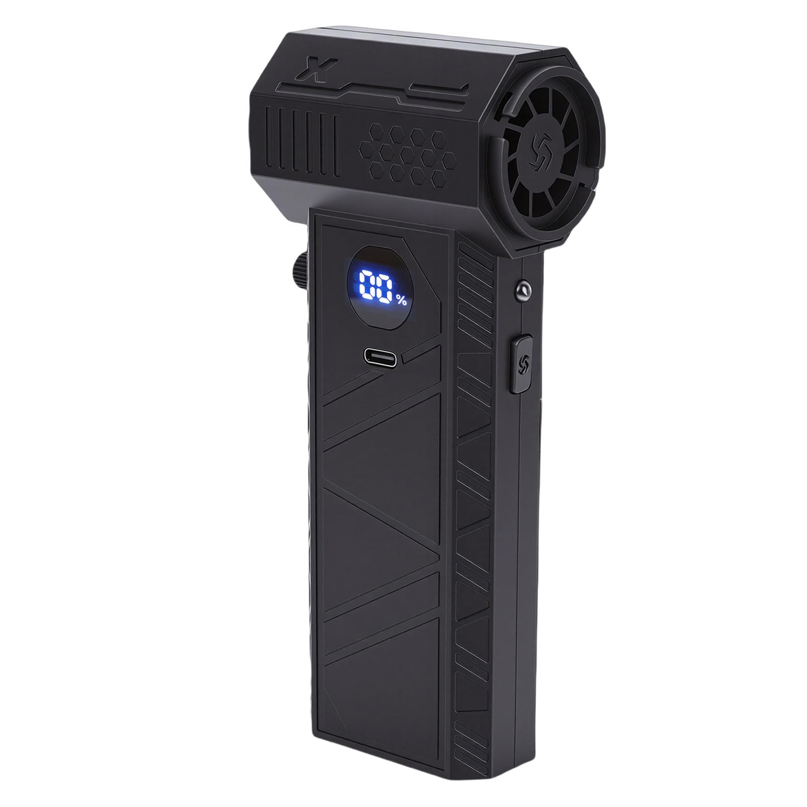Asixxsix Spolverino Elettrico, Soffiatore per Polvere Senza Fili Ricaricabile con Motore Brushless, 150.000 Giri/Min, 52 M/s, Kit di Pulizia per PC con Batteria da 6000 MAh, Display LED e 2 Ugelli per