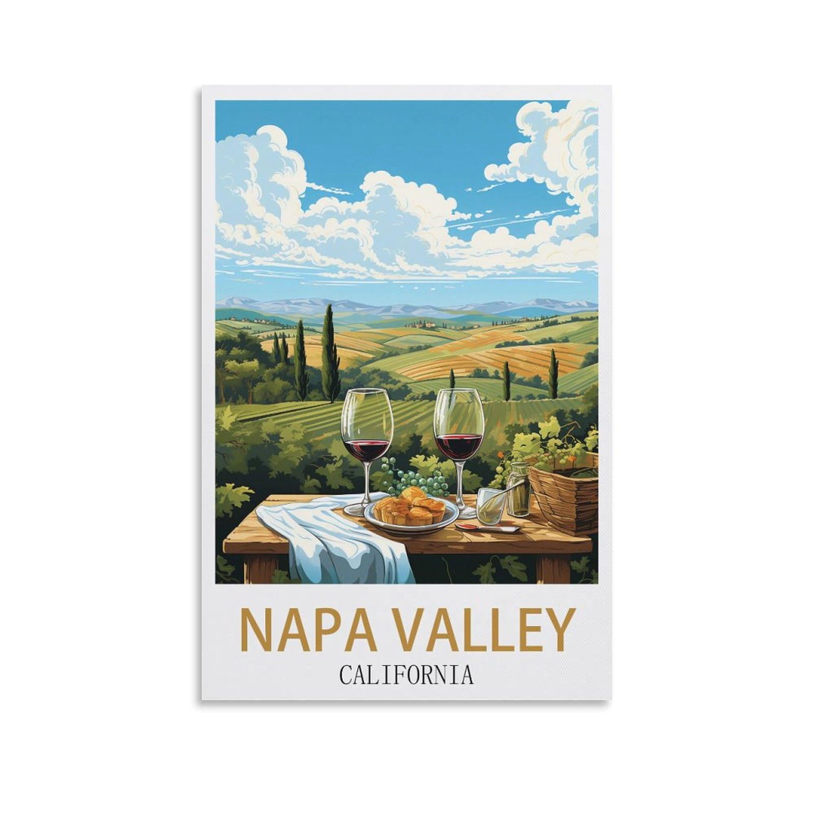 Vintage Metal Tin Wall Sign Napa Valley California Tin Signs for Home Kitchen Bar Coffee Shop Club Orchard Decoration 15x30cm