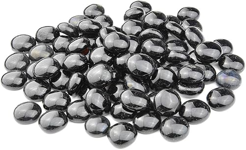 onlyfire Cuentas de vidrio planas para hoguera de propano, rocas de vidrio reflectantes de 12 pulgada, canicas planas de 10 libras para chimenea de