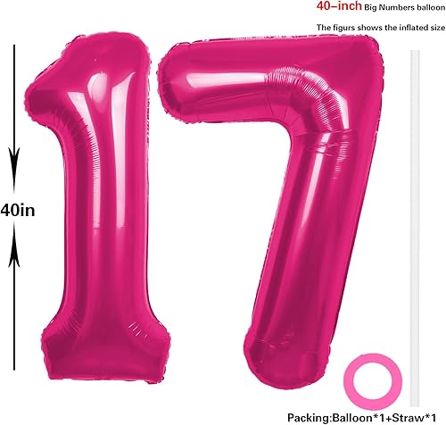 Miniatura 9 de Globo rosa de 40 pulgadas con el número 30, globos gigantes y grandes de Mylar con el número 30, globos rosados de Mylar para fiesta de cumpleaños