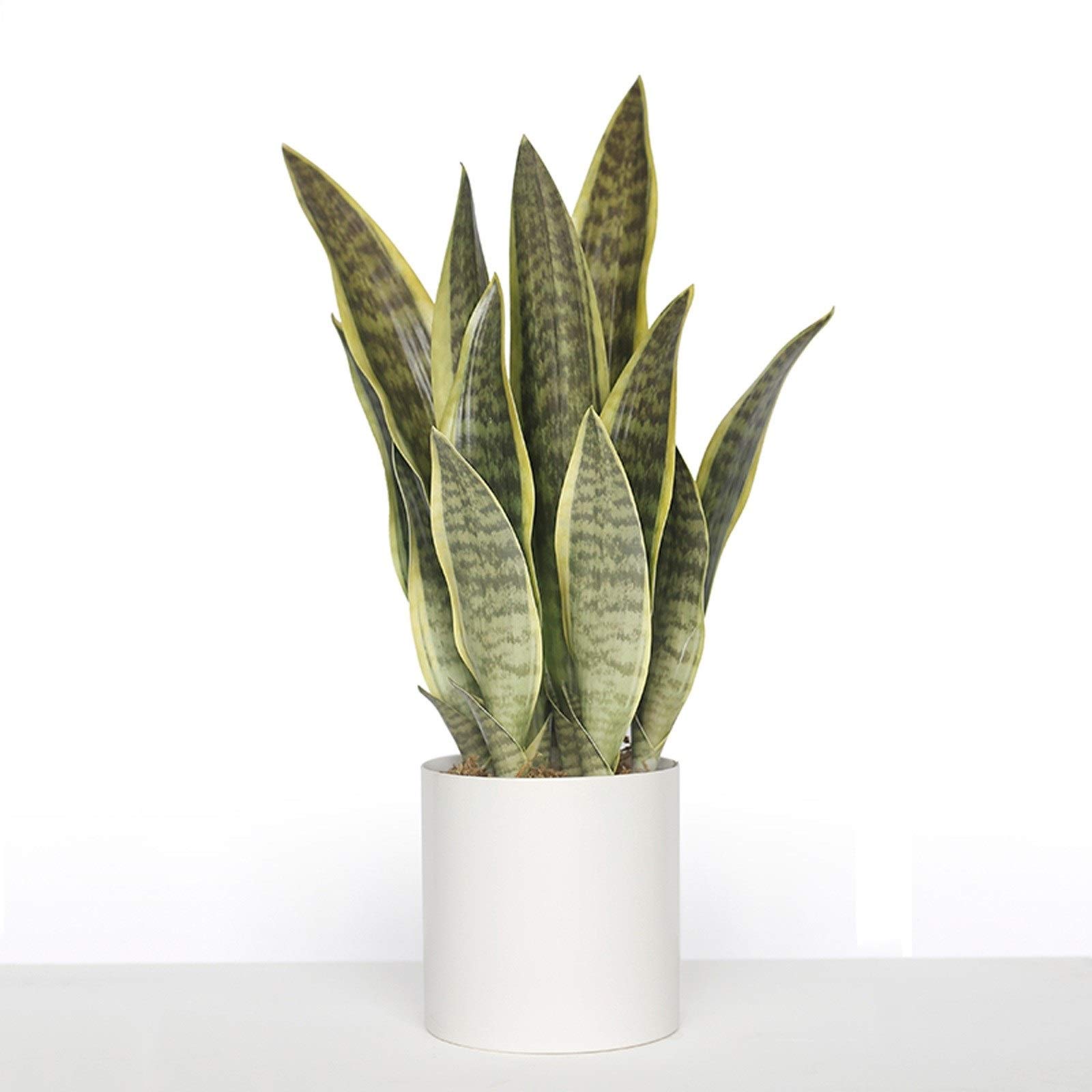 NGDFGR Artificial Potted Plant Decor Realistic Looking Artificial Snake Plant Fake Sansevieria Plants In Ceramics Pot For Home Office Decoration Farmhouse Decor,B