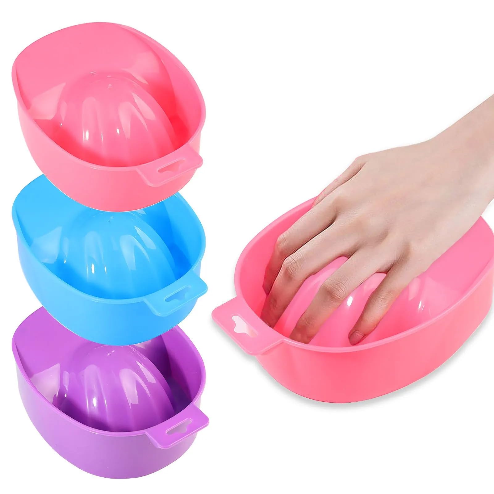 Cuenco Para Remojo De UñAs Removedor de lavado de manos for decoración de uñas, recipiente for remojo, suministros de uñas acrílicas, herramientas de manicura for tratamiento(Blue)