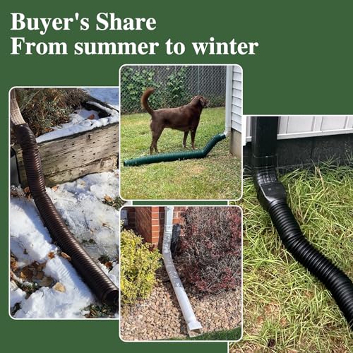 image for Gutterlix 2 Pack Flexible Gutter Downspout Extensions Extendable from 