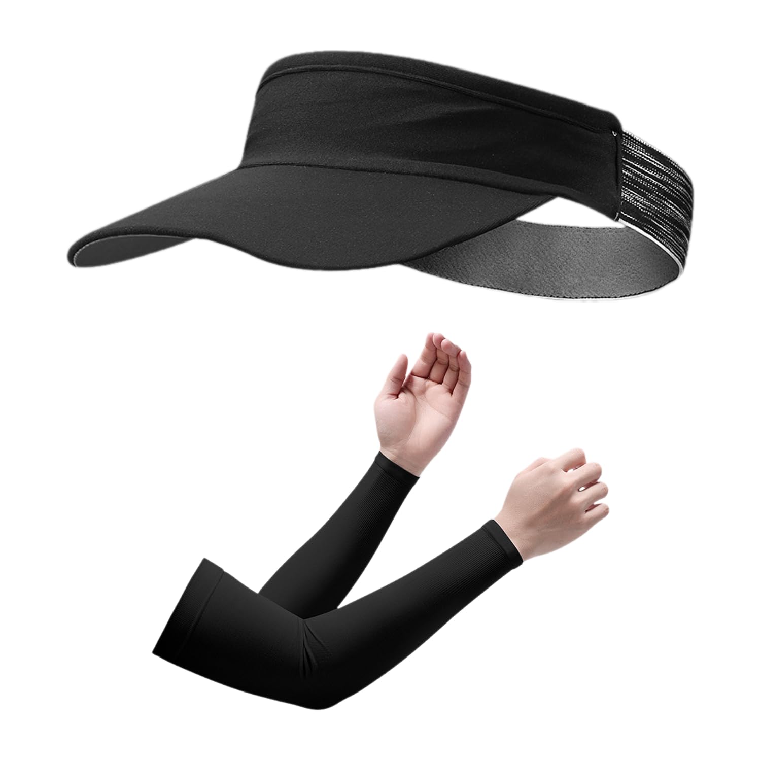 ZGDEIWGF Casquette de sport femme, 1 casquette de soleil, housse de protection solaire, noir,Uni,Visière