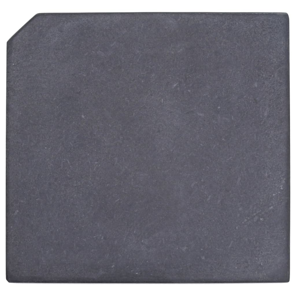 Plataforma de peso para sombrilla de granito resistente, cuadrada, 25 kg, soporte estable para jardín, terraza, balcón, diseño negro para exteriores