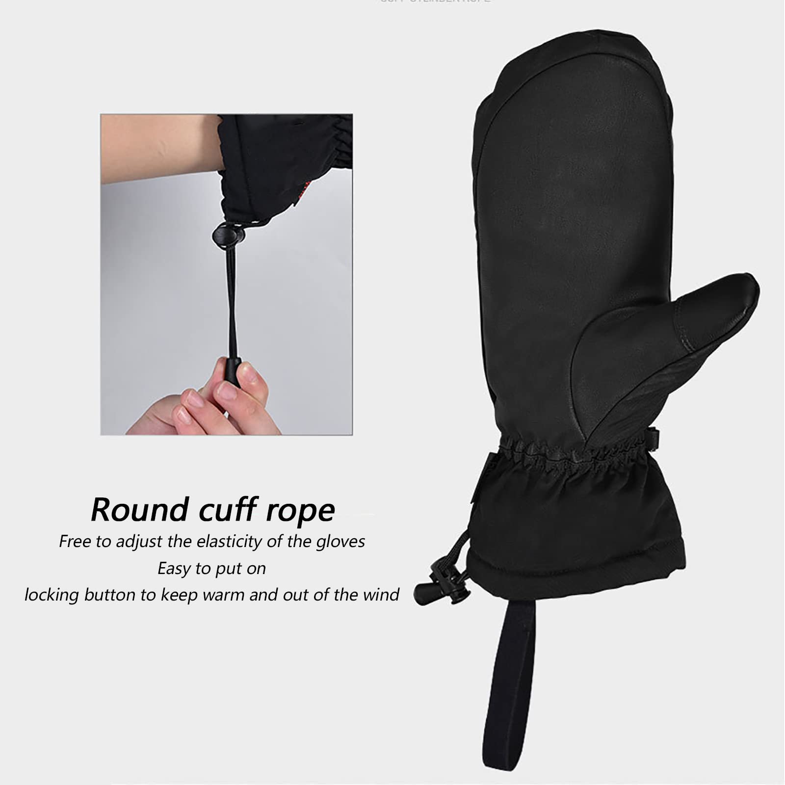 Generic Rękawice zimowe męskie wodoodporne rękawiczki narciarskie rękawiczki rowerowe ciepłe damskie ekran dotykowy unisex rękawice sportowe outdoorowe do biegania, jazdy na rowerze, szare, M