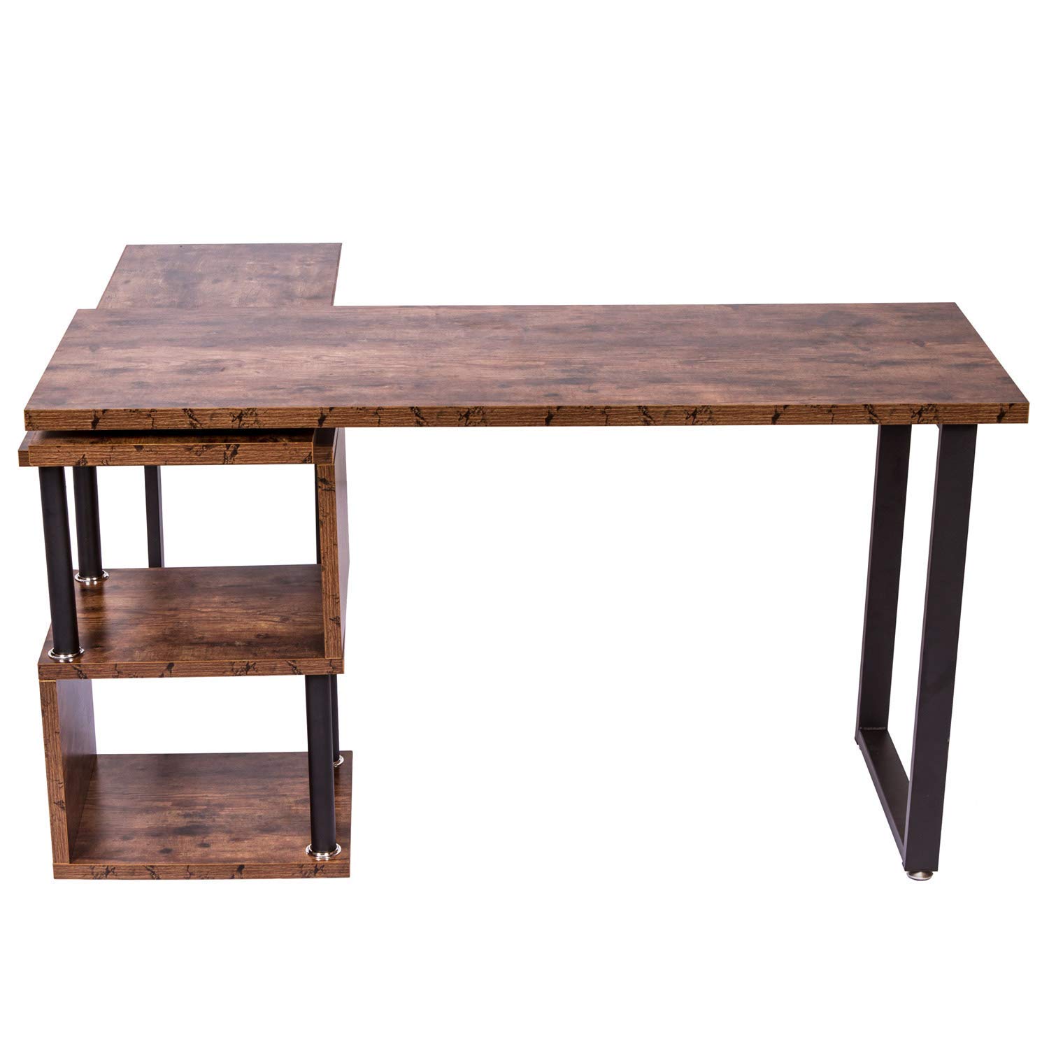 Buy IRONCK Industrial L Shaped Desk Computer, 360 Degree Free Rotated Corner Desk Computer Table