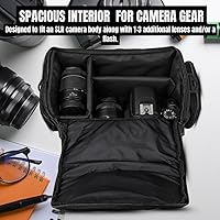 Vista 5 de Bolsa de transporte acolchada para cámara digital grande de lujo para cámaras DSLR Nikon, Sony, Pentax, Olympus Panasonic, Samsung y Canon