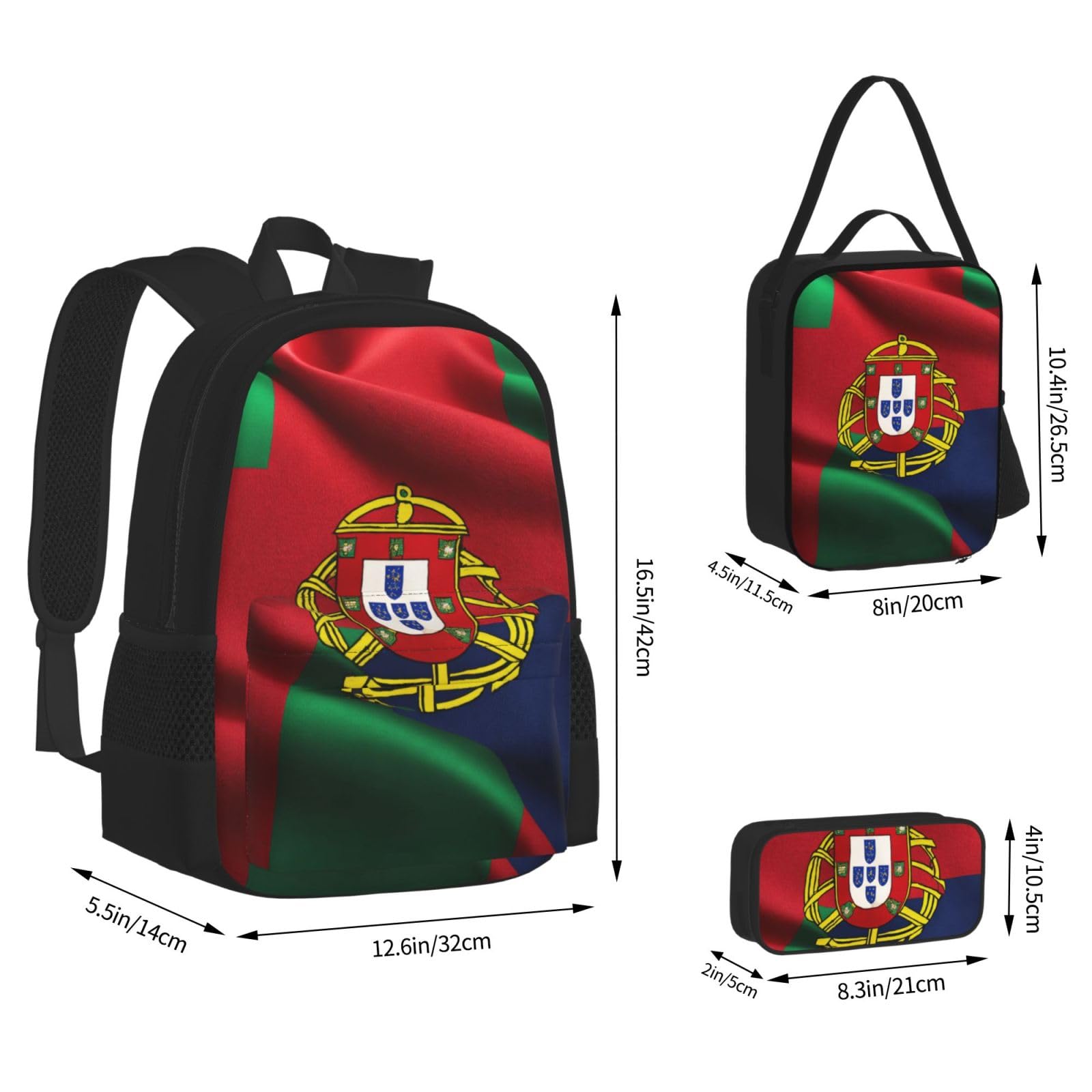 Zaino, borsa portapranzo, astuccio, set da 3 pezzi, per lavoro e