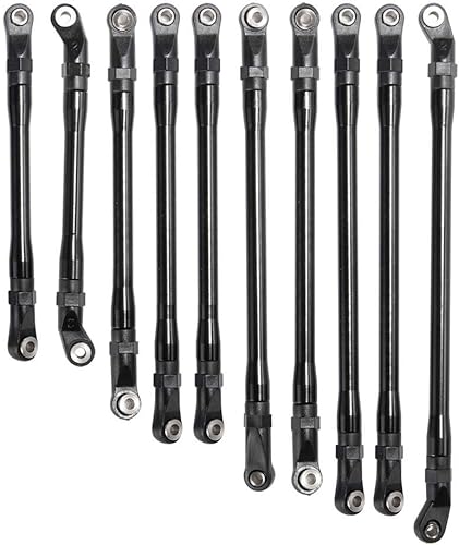 Miniatura 4 de RCLions Varilla de enlace de aleación de aluminio 313MM Linkage Distancia entre ejes Piezas de actualización para 110th RC Crawler Car Axial