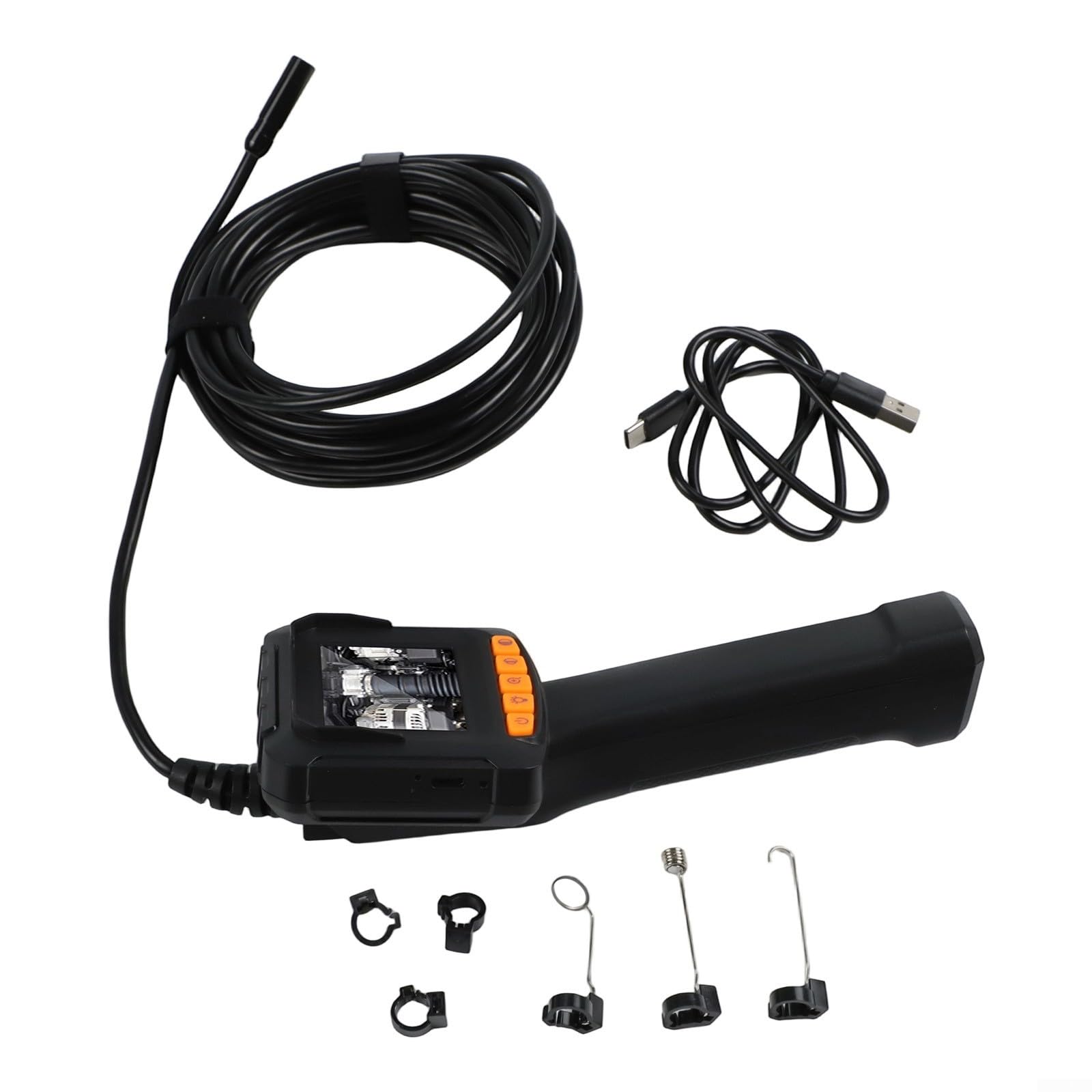 Industrielles Endoskop 1920P HD mit Licht – für Halb-Ablauf-Kamera für Sanitärarbeiten und Auto – 6,1 cm Display, 5 m Draht (5 m)