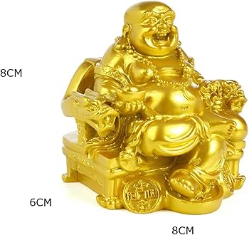 Amazon.co.jp: 布袋様 置物 風水グッズ 弥勒菩薩 仏像 龍椅に座って