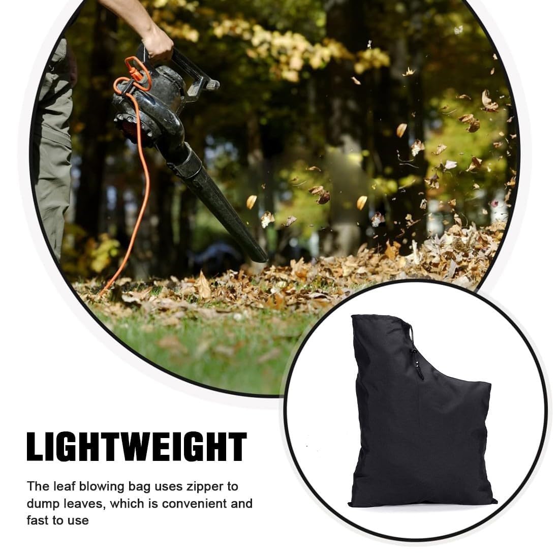 Sacco Aspiratore Foglie 60x44 Cm - Tessuto Oxford Impermeabile Con Cerniera