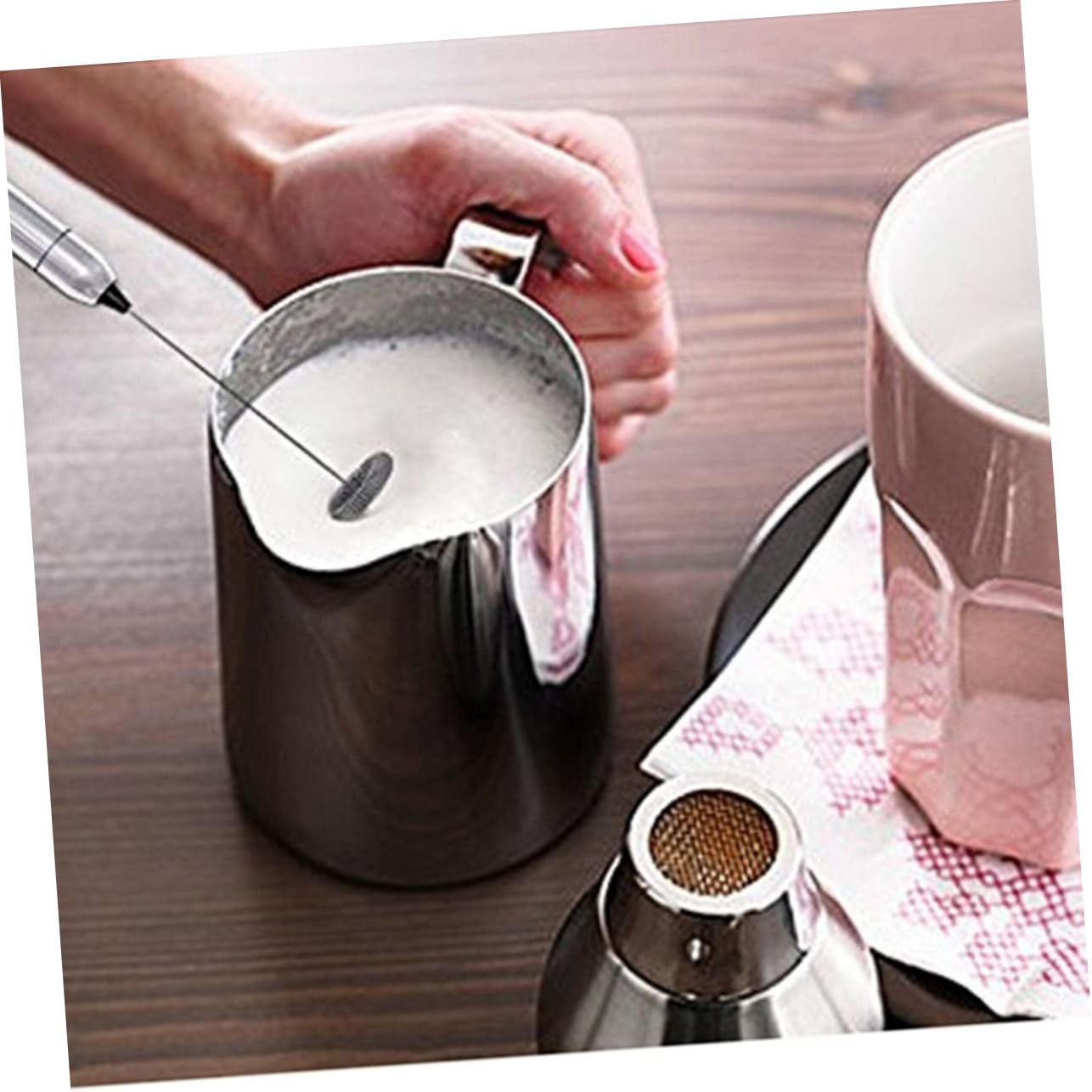 BESTonZON 2pezzi Montalatte Elettrico Acciaio Inossidabile Per Caffè e Latte Dispositivo Portatile Batteria Per Schiumare Latte e Preparare Cioccolata Calda Facile Da Pulire e Utilizzare