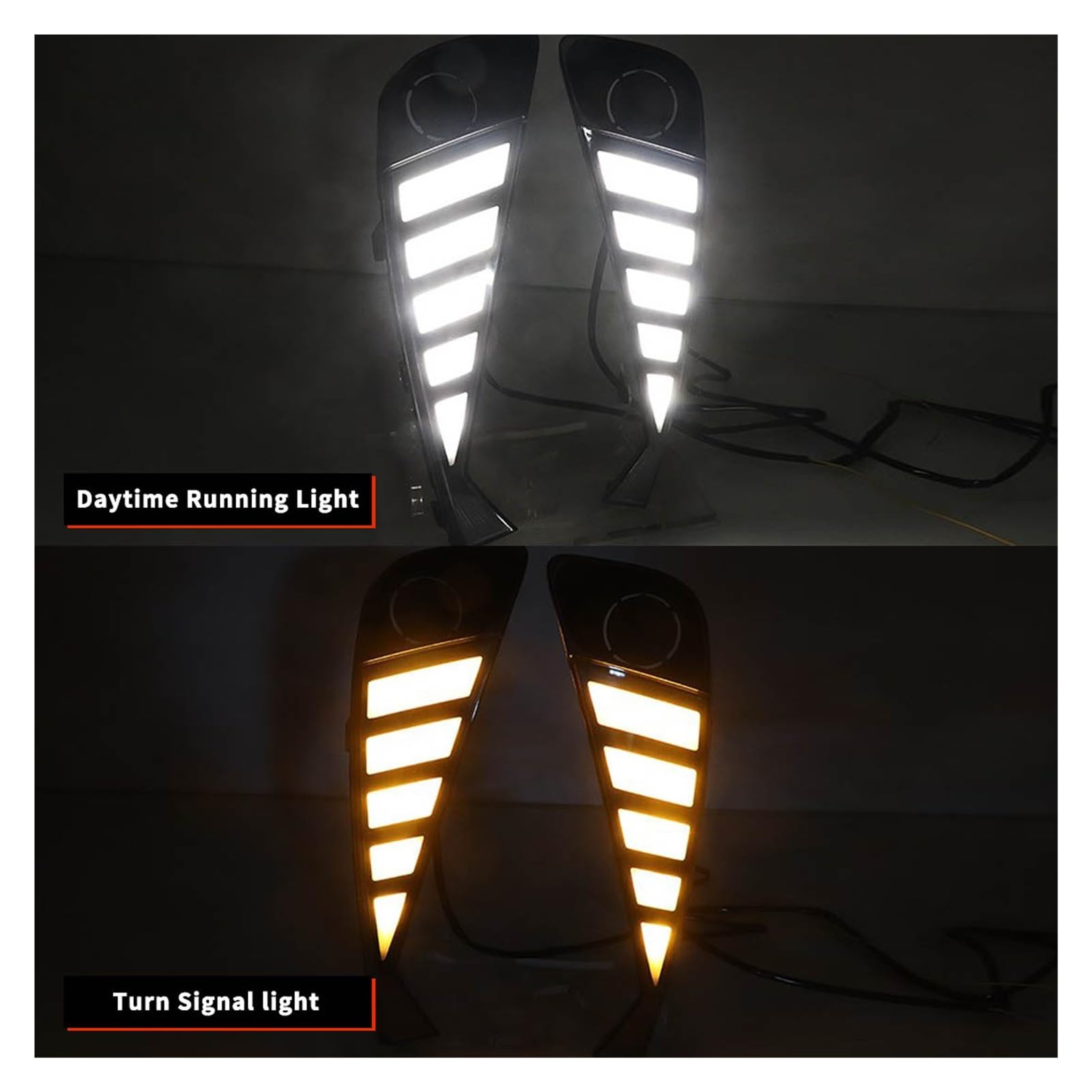 New LED DRL Daytime Running Lights Lamp White With Wiring Pair For Ford - View #5