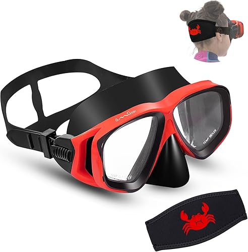 Miniatura 7 de OMGear Gafas de natación de silicona para niños, máscara de buceo, para niños, gafas de snorkel de vidrio templado con cubierta de nariz, gafas de