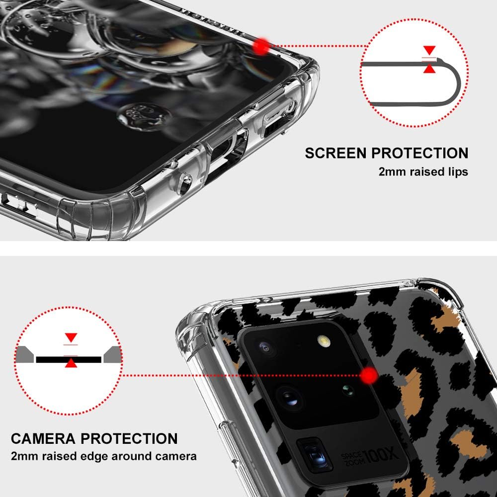 MOSNOVO Designed for Galaxy S20 Ultra Case, [6.6 FT Military Grade Drop Protection] Clear Shockproof Phone Cover for Samsung Galaxy S20 Ultra - Leopard Pattern