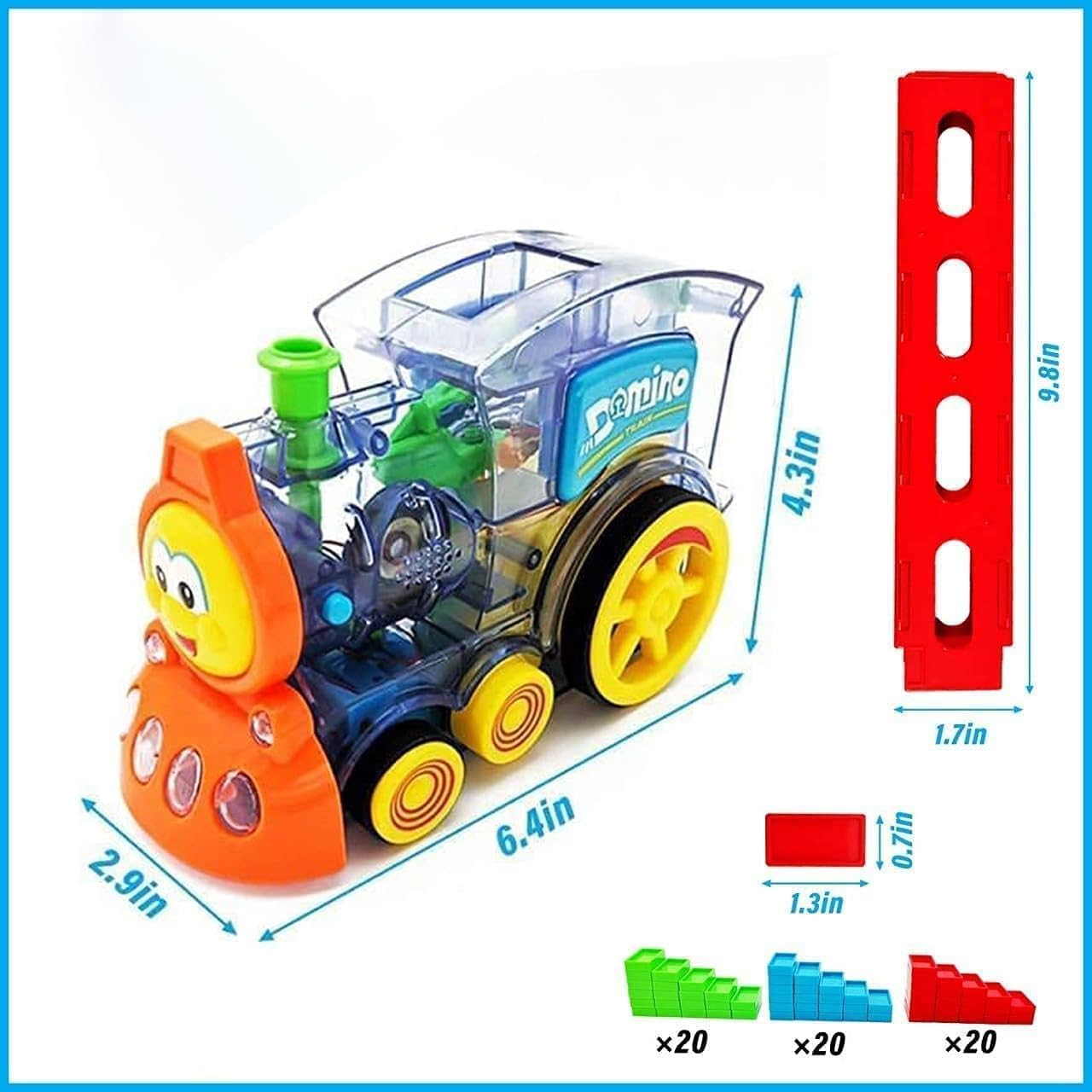 Niku Domino Train Toy with Domino Blocks Set for Kids Educational Game Play Set with Light & Sound Stacking Toy Block Set for 3-12 Year Old Toys for Kids - Image 6 thumbnail