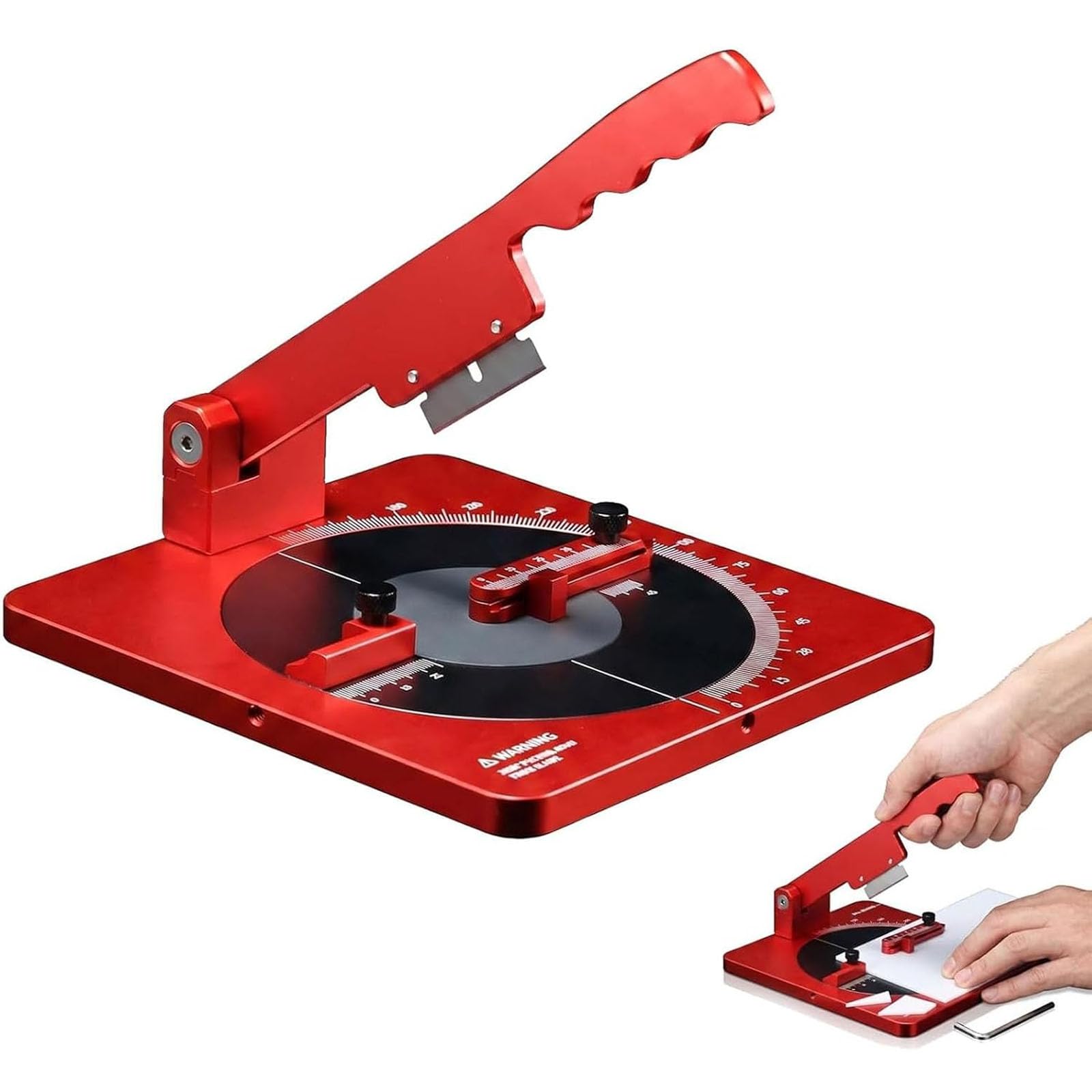 Taglierina Angolare Manuale A 180°, Tavolo Da Taglio Ad Angolo Fisso Con Tappetino Antiscivolo, Taglio Da 3 A 49 Mm, Impugnatura Della Lama Ondulata, Angolo Regolabile, Per Modellismo, Diorami E