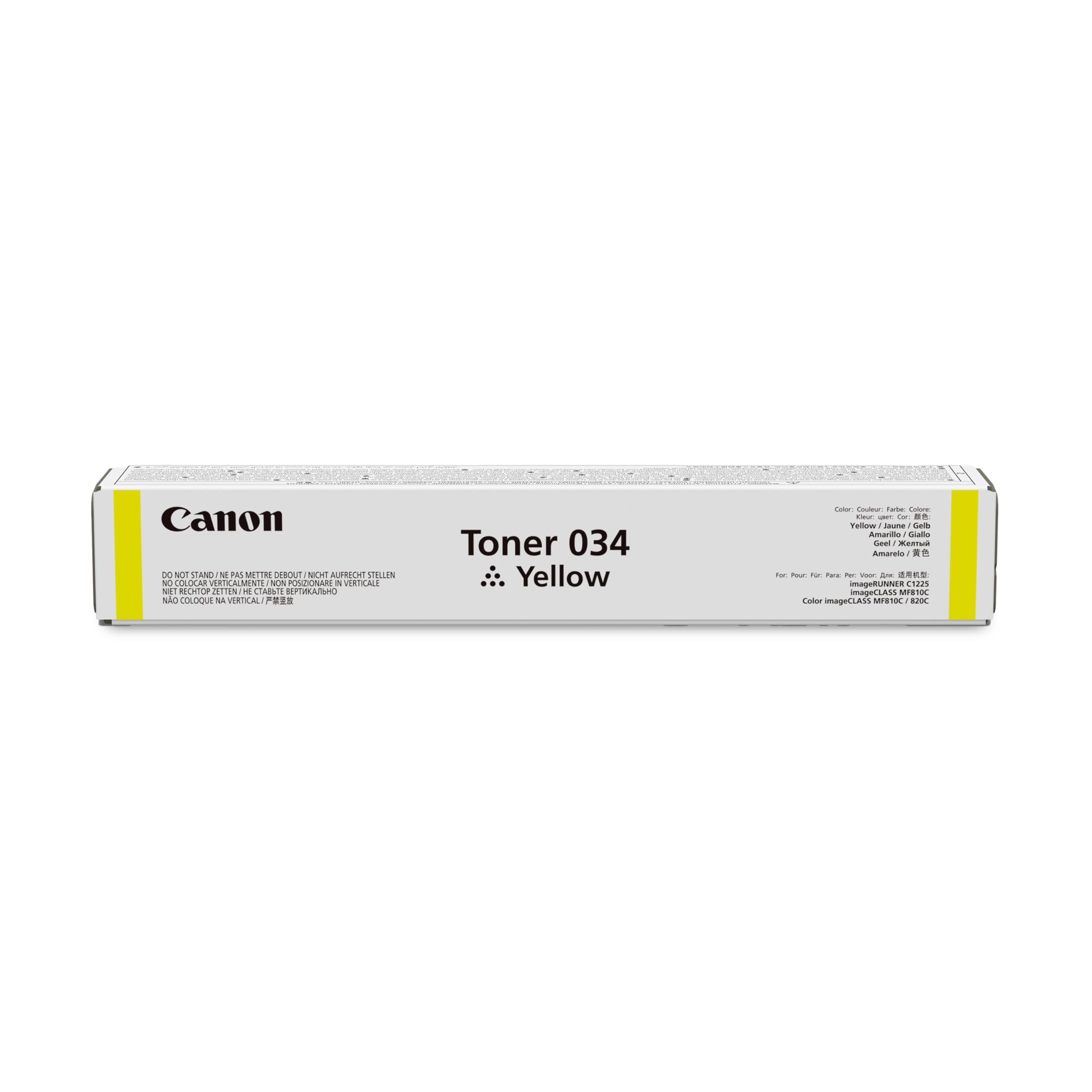 Canon Genuine 034 Yellow Toner Cartridge Compatible with MF810Cdn, MF820Cdn