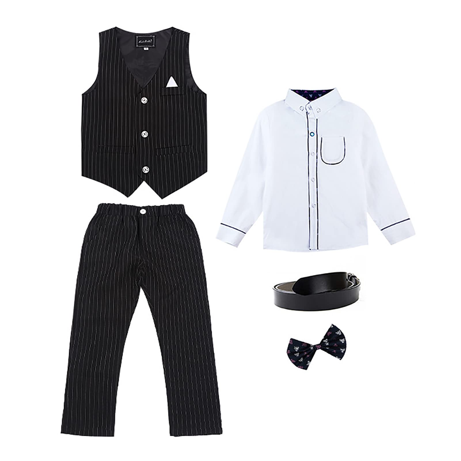 2/5 Piezas Conjunto de Traje para Niños Conjunto Chaleco de Vestir y Pantalón,Traje de Boda