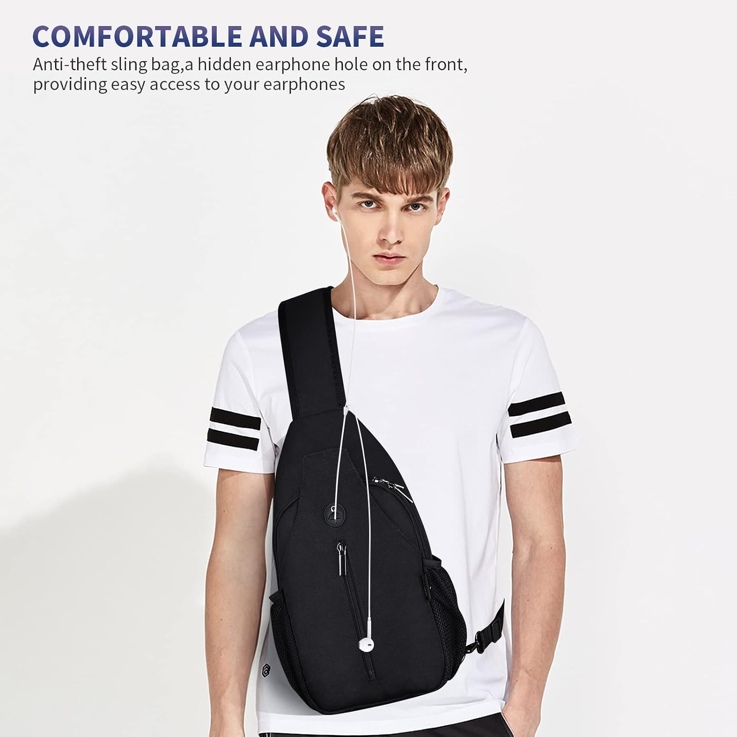VADOO Crossbody Sling Backpack, Sling Bag for Men Women Shoulder Daypack for Hiking Walking Biking