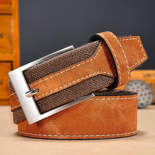 Canvas Alloy Pin Buckle Casual Stitching Braided Belt for Men's Wear-resistant All-match3