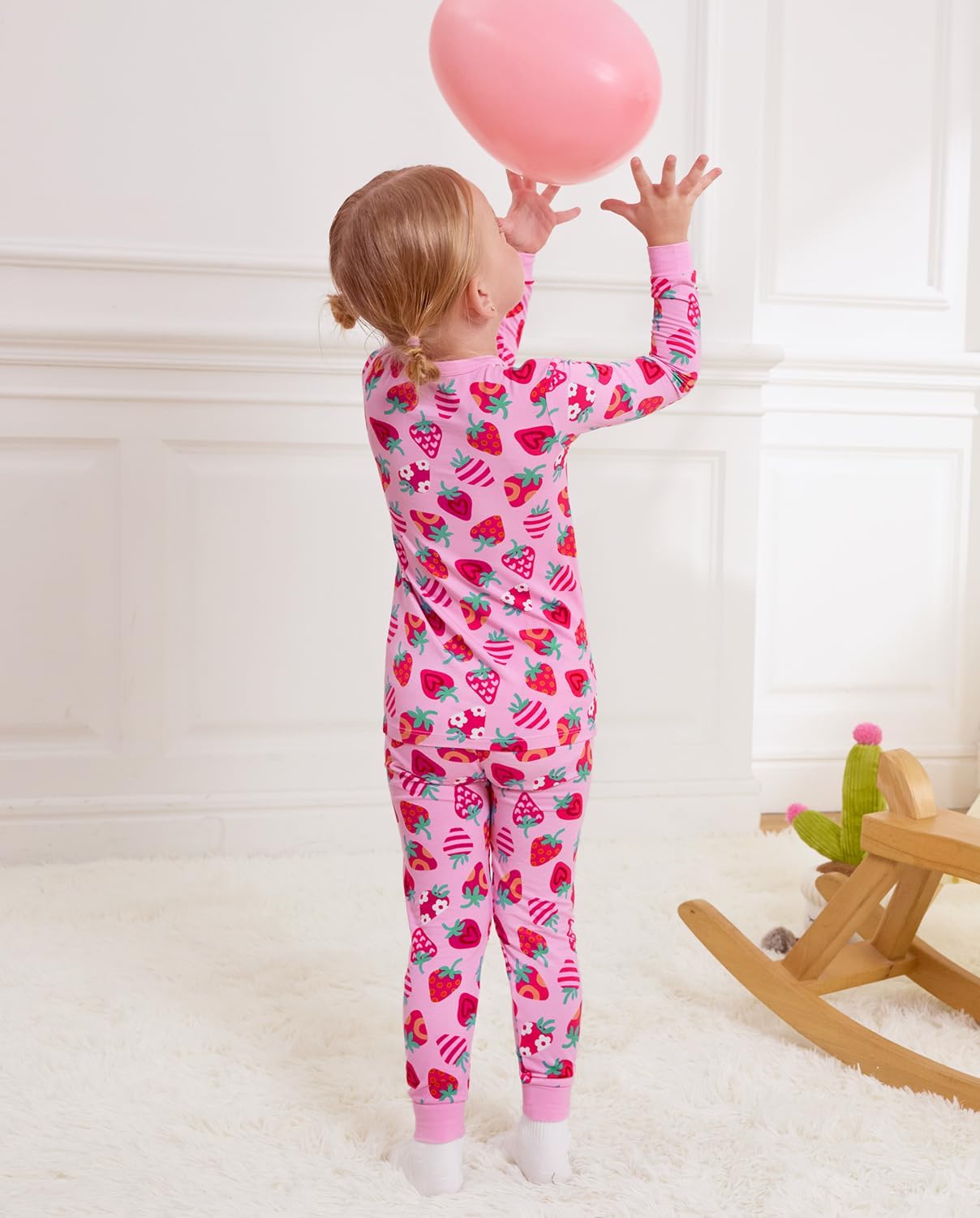 Bamboo Viscose Toddler Girls Kids Pajama Sets 12M-8Y Snug fit Long-Sleeve Softness Sleepwear Pjs 2pcs Jammies - Image 9