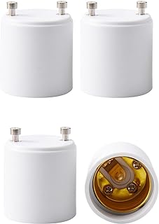 4 Pack JACKYLED GU24 to E26 E27 Adapter, Heat Resistant Up to 392℉ Fire Resistant Converts GU24 Bi-Pin Based Fixture to E26 E27 Standard Screw-in Socket